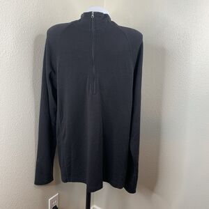 Ibex Men's Merino Black 1/2 Half Zip Long Sleeve Pullover Size XL